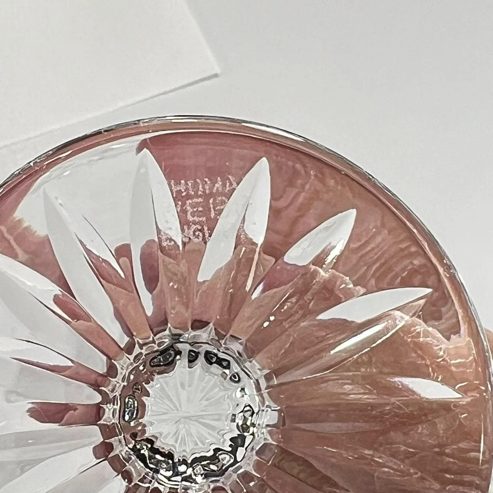 Crystal Wine Glasses Thomas Webb Warwick Pattern 6 Sided Stem 5 1/4